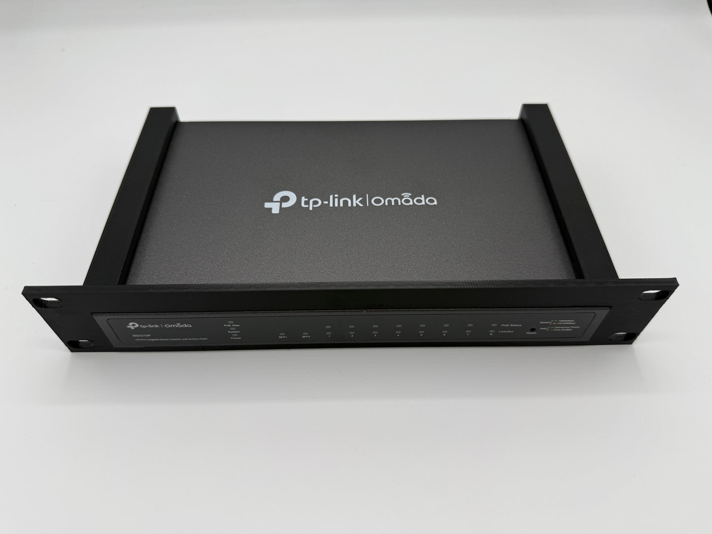 10" Rackmount Panel für TP-Link Omada SG2210P / SG2008P | PETG 10 Zoll 19 Zoll Rack Adapter | Switch Halterung